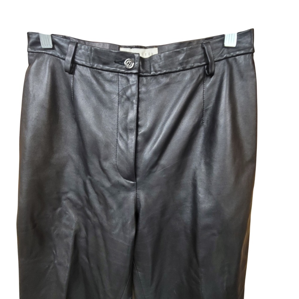 Vintagge Black 100% Leather Dark Academia Sleek Luxury Lined Pants Size 6P